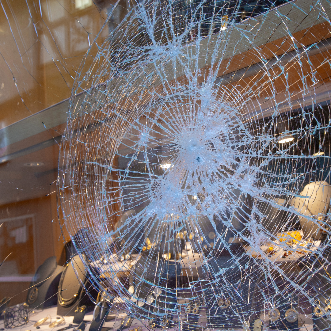 broken glass protection with window tint after texas storms